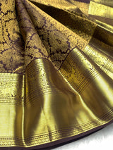Piquant Wine Pure Zari Weaving Banarasi Silk Saree With Desultory Blouse Piece