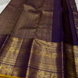 Engaging Purple Pure Zari Weaving Banarasi Silk Saree With Beauteous Blouse Piece
