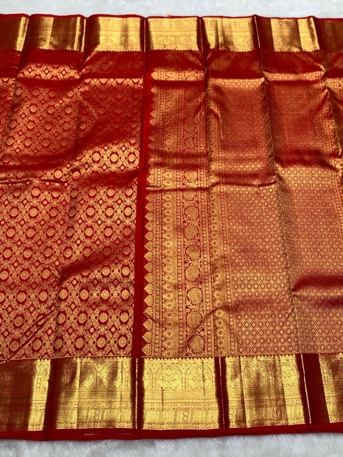 Amazing Red Pure Zari Weaving Banarasi Silk Saree With Glittering Blouse Piece