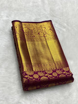 Bucolic Purple Pure Zari Weaving Banarasi Silk Saree With Appealing Blouse Piece