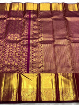 Bucolic Purple Pure Zari Weaving Banarasi Silk Saree With Appealing Blouse Piece