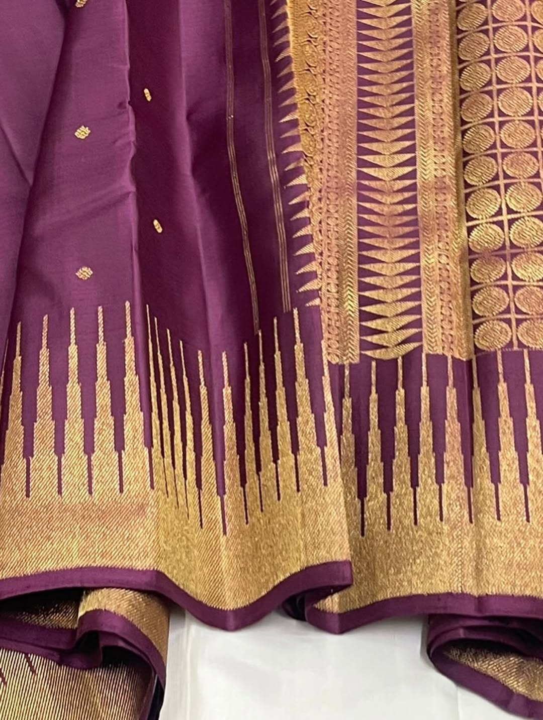 Flattering Purple Pure Zari Weaving Banarasi Silk Saree With Embrocation Blouse Piece