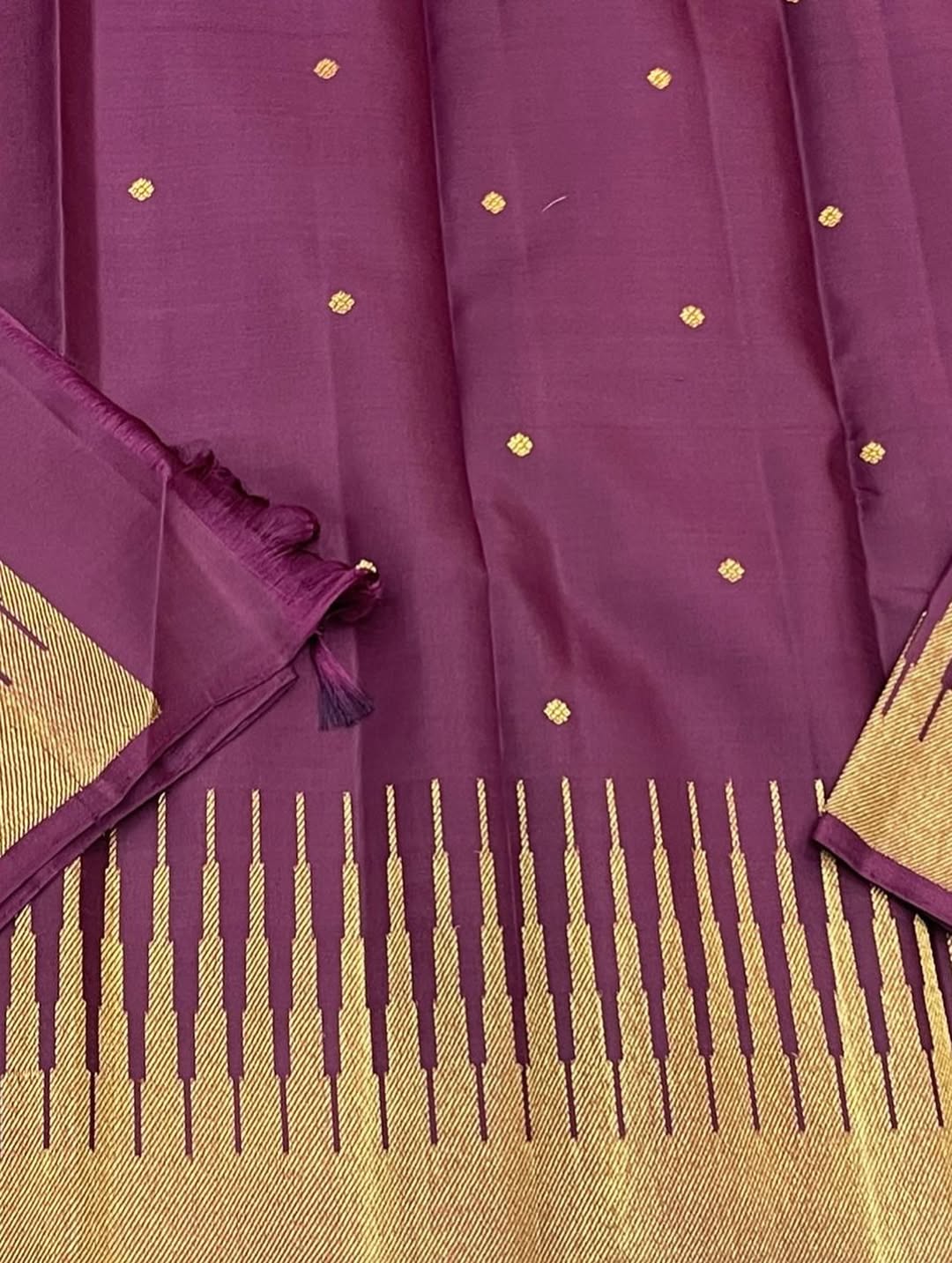 Flattering Purple Pure Zari Weaving Banarasi Silk Saree With Embrocation Blouse Piece