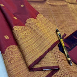 Admirable Maroon Pure Zari Weaving Banarasi Silk Saree With Chatoyant Blouse Piece