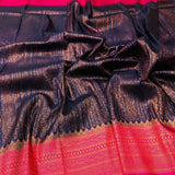 Outstanding Blue Soft Banarasi Silk Saree With Majesty Blouse Piece