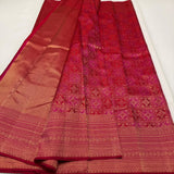 Enticing Dark Pink Soft Banarasi Silk Saree With Adorning Blouse Piece