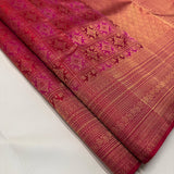 Enticing Dark Pink Soft Banarasi Silk Saree With Adorning Blouse Piece
