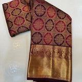 Mesmeric Purple Pure Zari Weaving Banarasi Silk Saree With Epiphany Blouse Piece