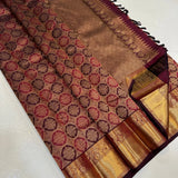 Mesmeric Purple Pure Zari Weaving Banarasi Silk Saree With Epiphany Blouse Piece