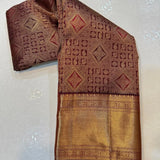 Posh Maroon Pure Zari Weaving Banarasi Silk Saree With Serendipity Blouse Piece