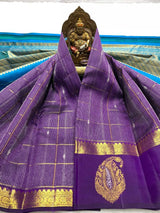 Radiant Purple Pure Zari Weaving Banarasi Silk Saree With Stunner Blouse Piece