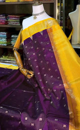 Pretty Purple Pure Zari Weaving Banarasi Silk Saree With Captivating Blouse Piece