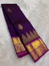 Marvellous Purple Pure Zari Weaving Banarasi Silk Saree With Smart Blouse Piece