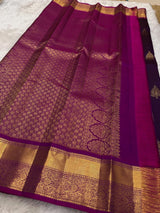 Marvellous Purple Pure Zari Weaving Banarasi Silk Saree With Smart Blouse Piece