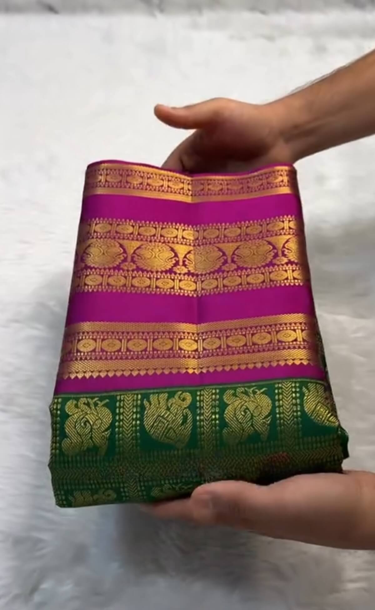 Charming Dark Green Pure Zari Weaving Banarasi Silk Saree With Opulent Blouse Piece