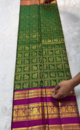 Charming Dark Green Pure Zari Weaving Banarasi Silk Saree With Opulent Blouse Piece