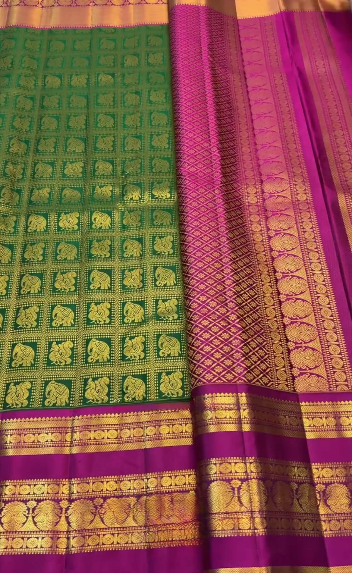 Charming Dark Green Pure Zari Weaving Banarasi Silk Saree With Opulent Blouse Piece