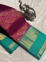 Lagniappe Purple Pure Zari Weaving Banarasi Silk Saree With Improbable Blouse Piece