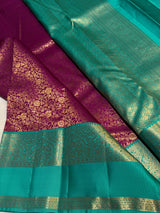 Lagniappe Purple Pure Zari Weaving Banarasi Silk Saree With Improbable Blouse Piece