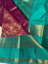 Lagniappe Purple Pure Zari Weaving Banarasi Silk Saree With Improbable Blouse Piece