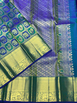 Amiable Royal Blue Pure Zari Weaving Banarasi Silk Saree With Twirling Blouse Piece
