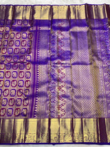 Scintilla Royal Purple Pure Zari Weaving Banarasi Silk Saree With Adorable Blouse Piece