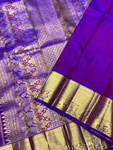 Scintilla Royal Purple Pure Zari Weaving Banarasi Silk Saree With Adorable Blouse Piece