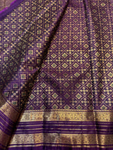 Sizzling Purple Pure Zari Weaving Banarasi Silk Saree With Quintessential Blouse Piece