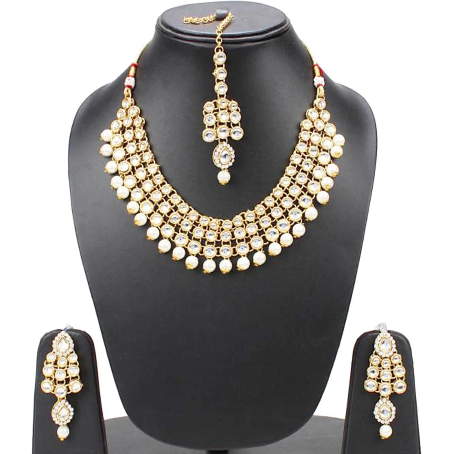 Alloy Jewel Set (White and Gold)