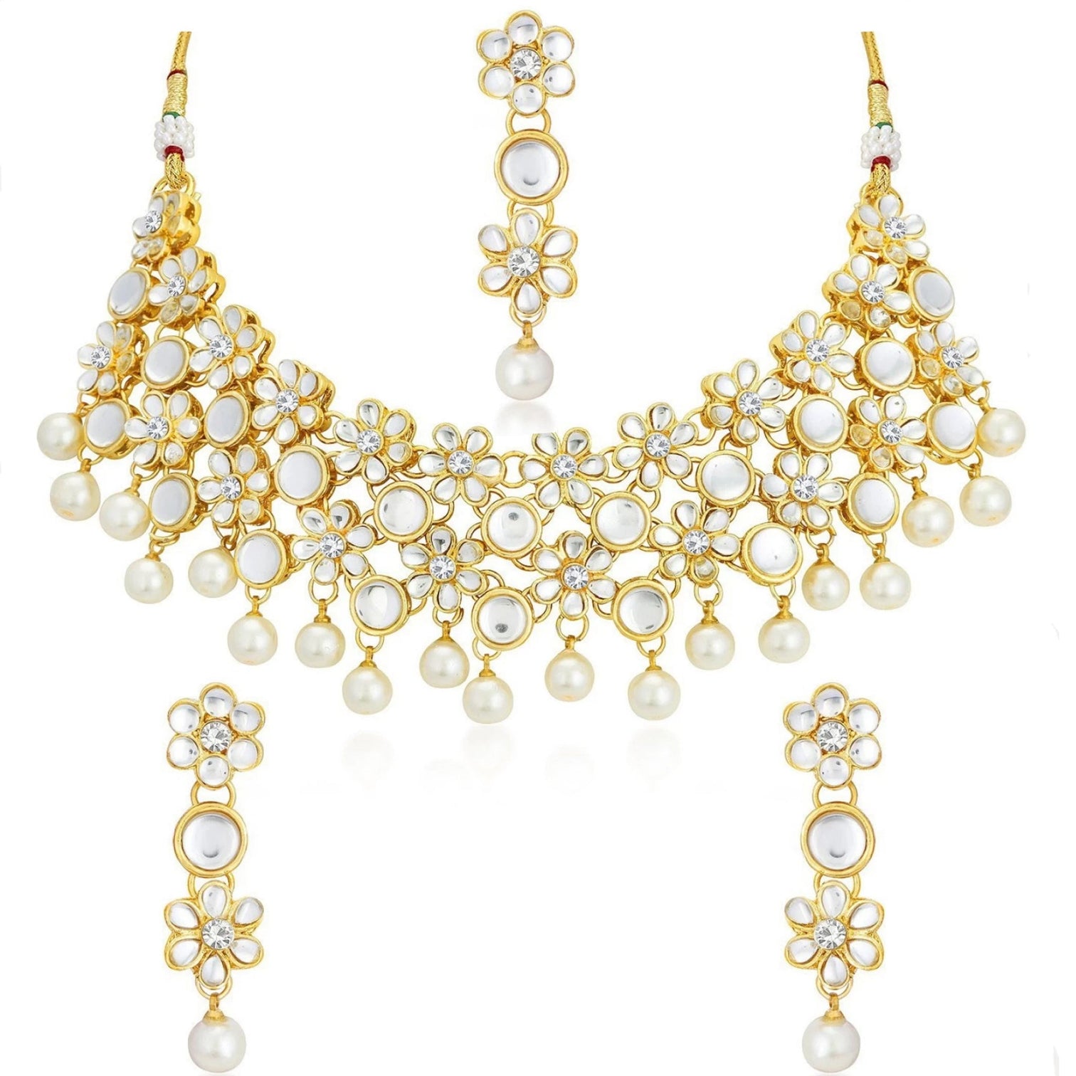Alloy Jewel Set (White, Gold)