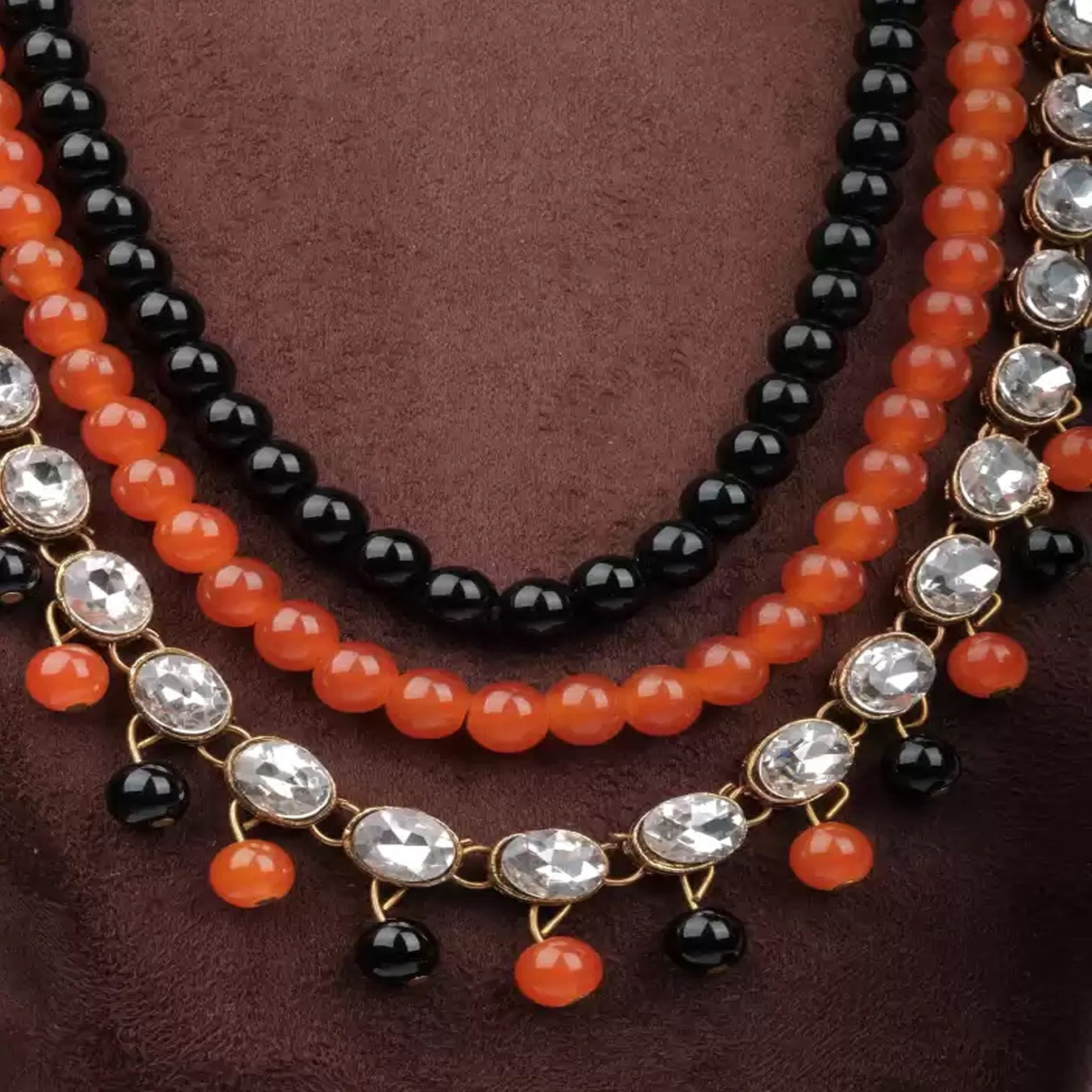 Alloy Jewel Set (White, Orange, Black)