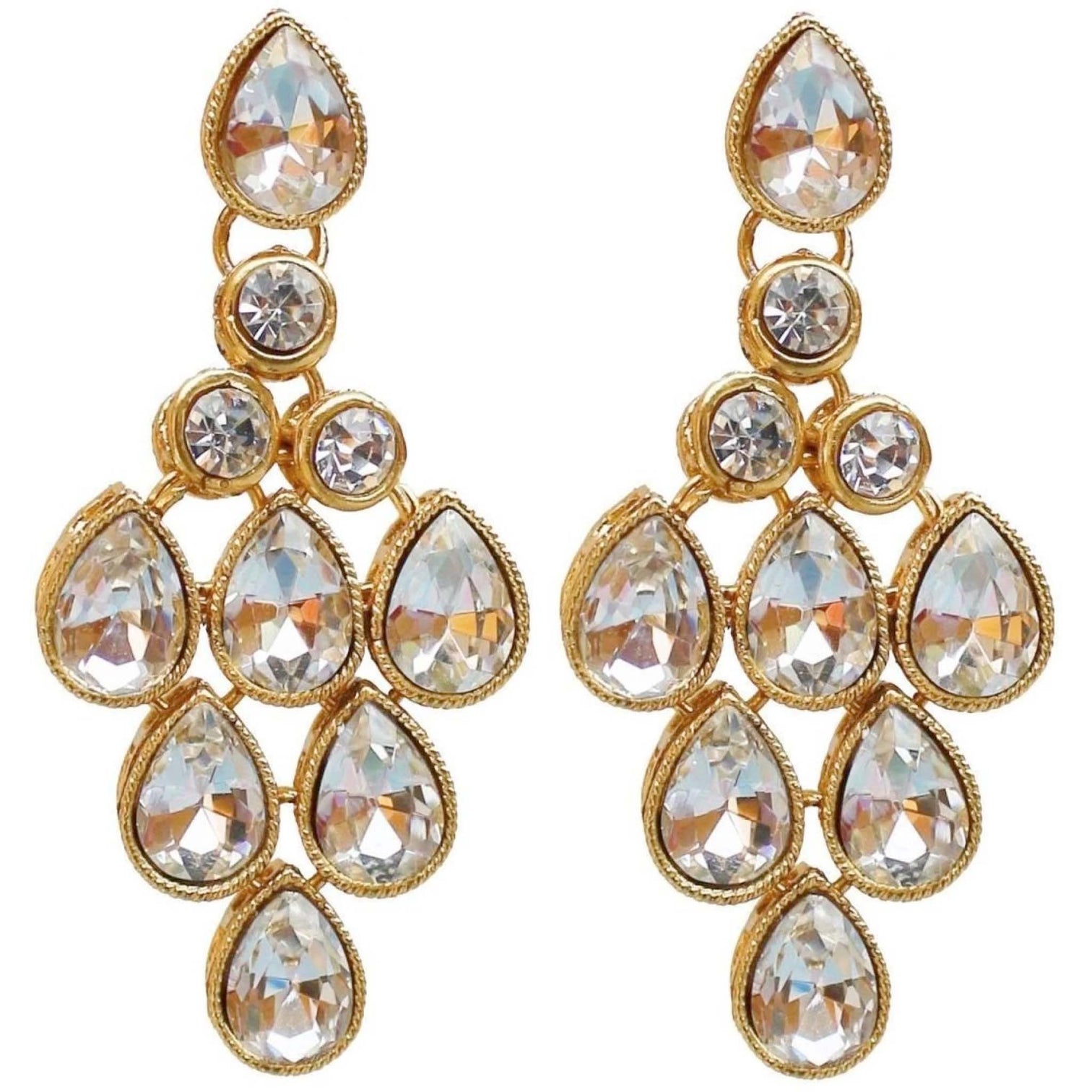 Alloy Gold-plated Jewel Set (White)