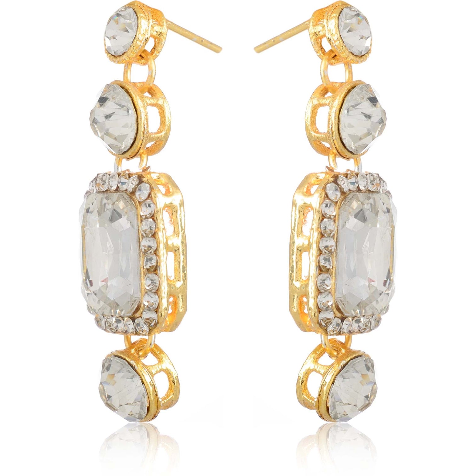 Alloy Gold-plated Jewel Set (White)