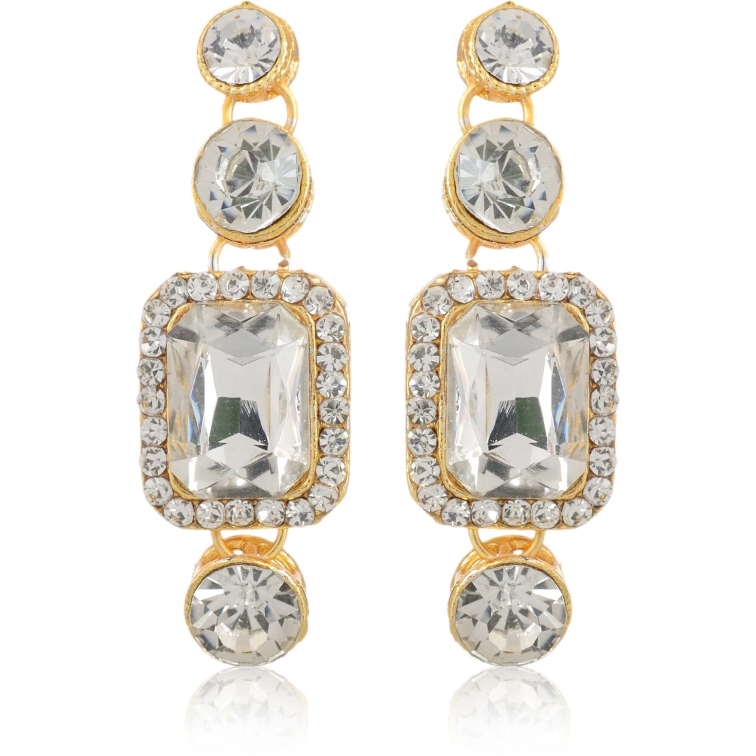 Alloy Gold-plated Jewel Set (White)