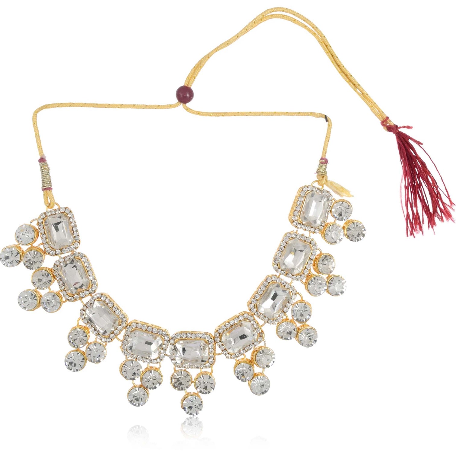 Alloy Gold-plated Jewel Set (White)