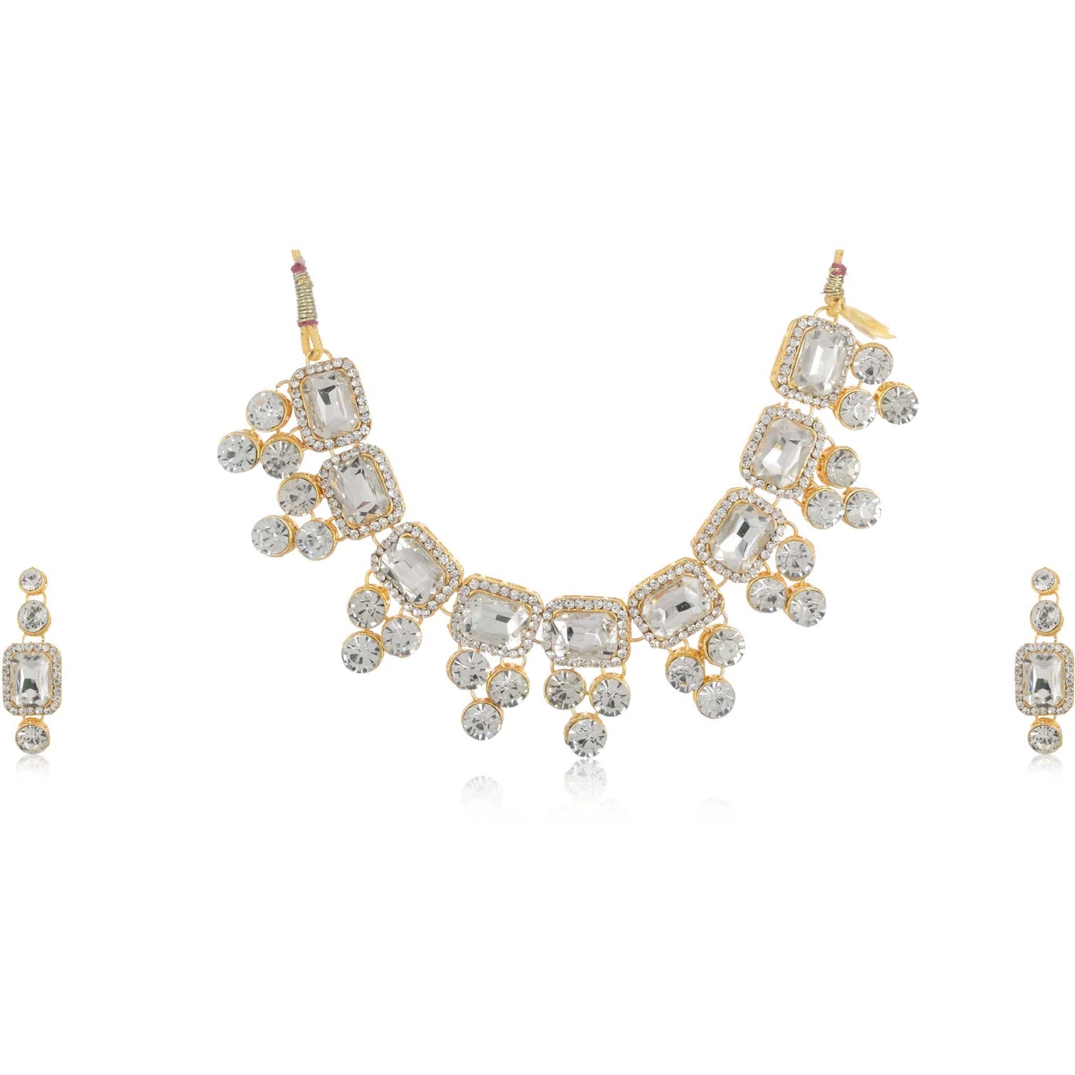 Alloy Gold-plated Jewel Set (White)