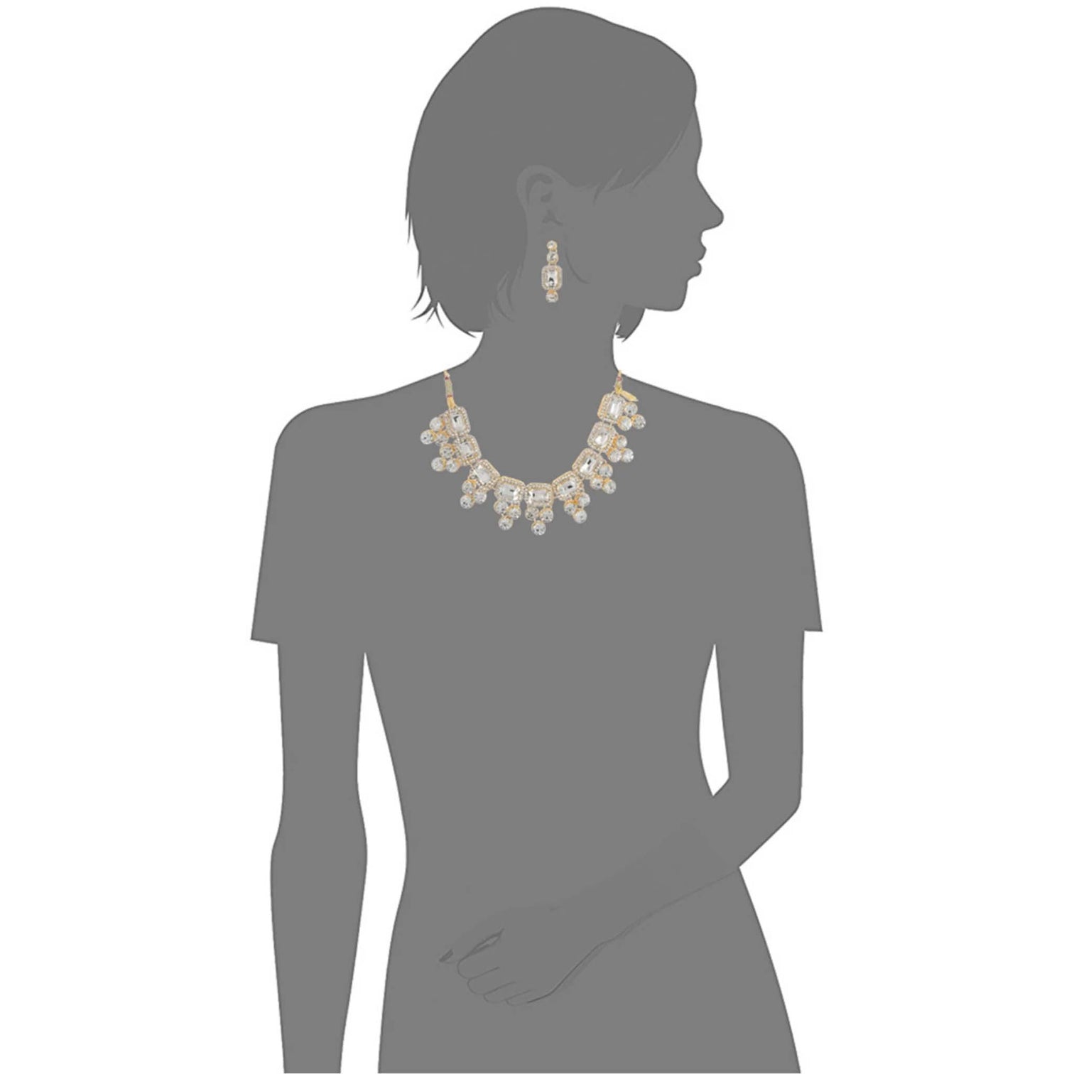 Alloy Gold-plated Jewel Set (White)