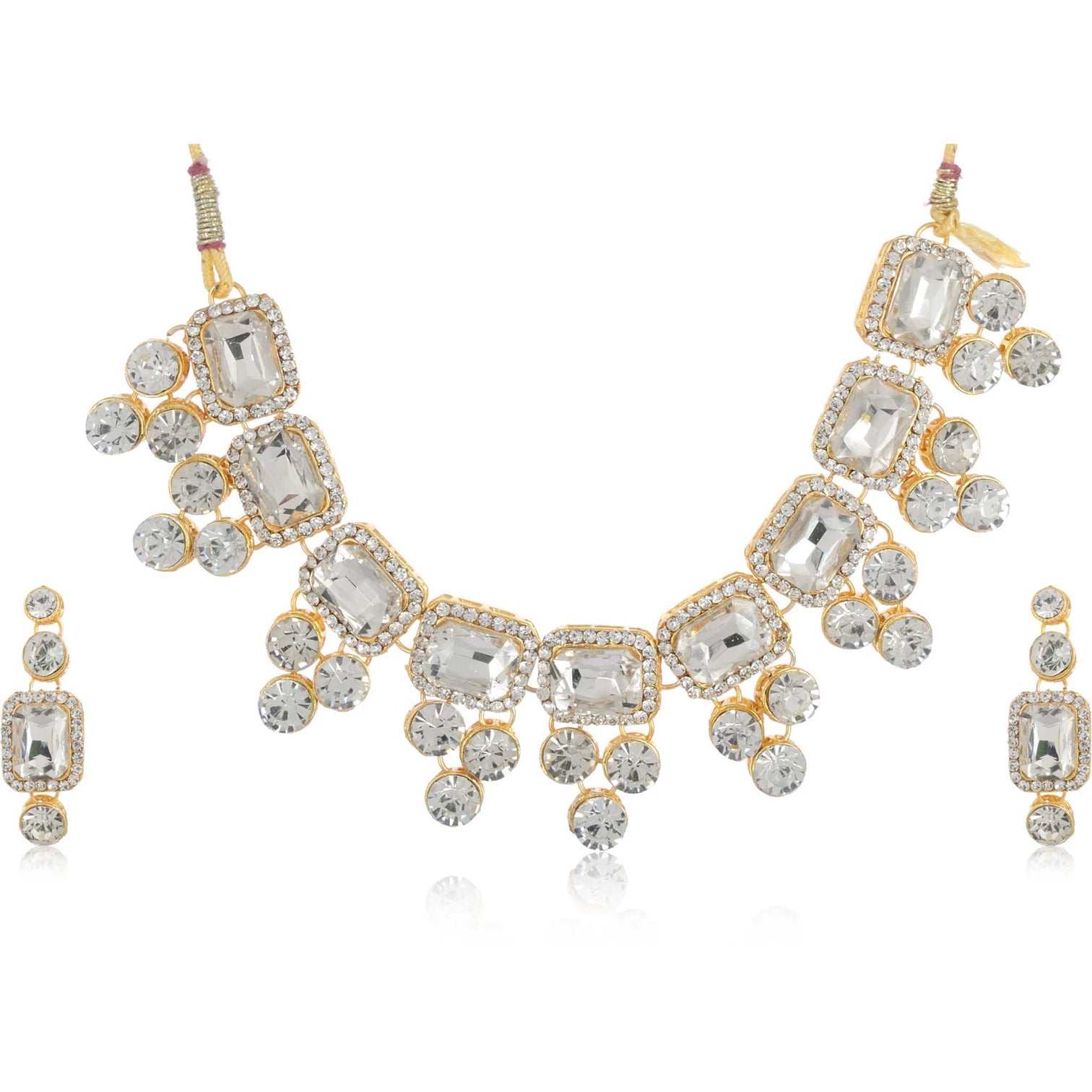 Alloy Gold-plated Jewel Set (White)