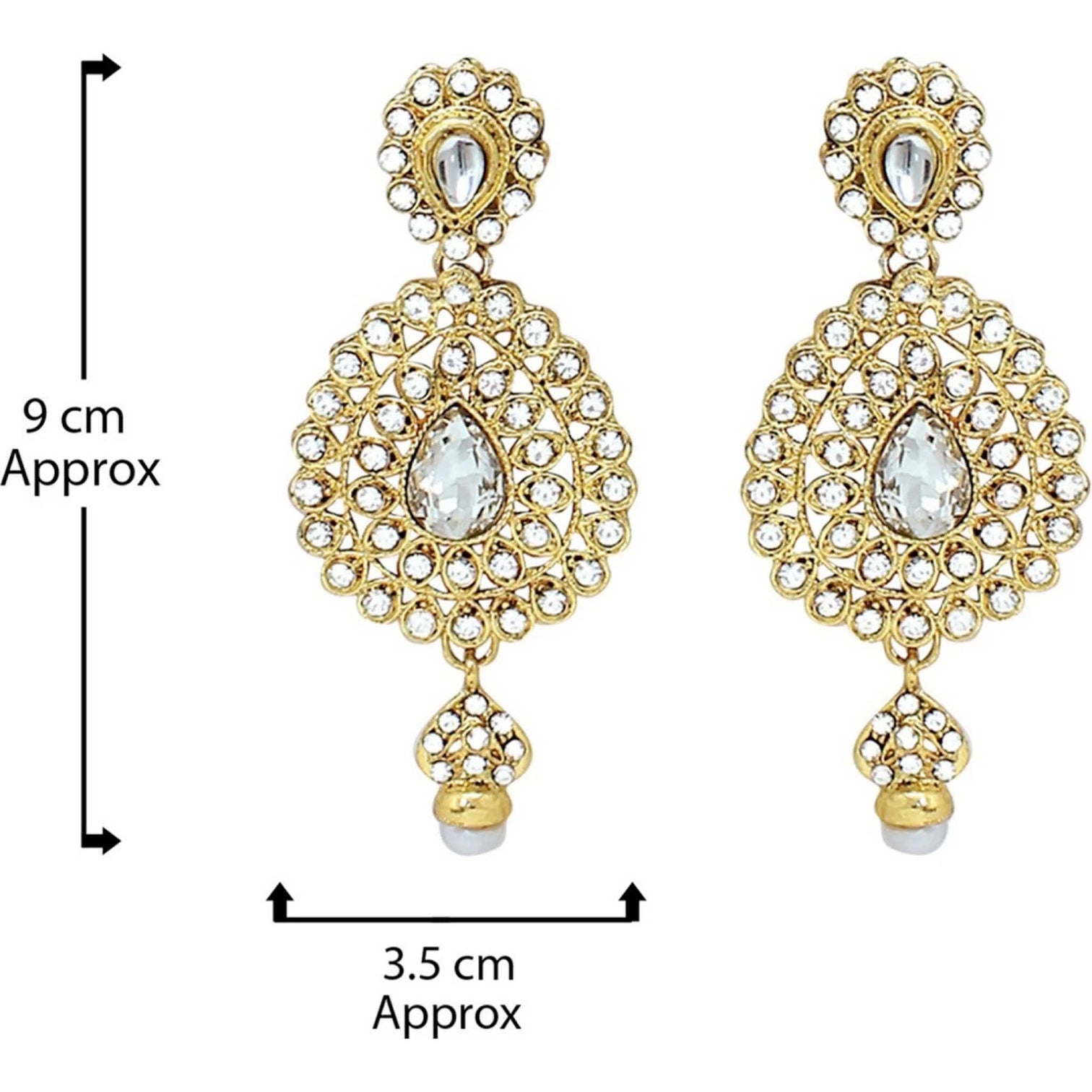 Alloy Gold-plated Jewel Set (White, Gold)