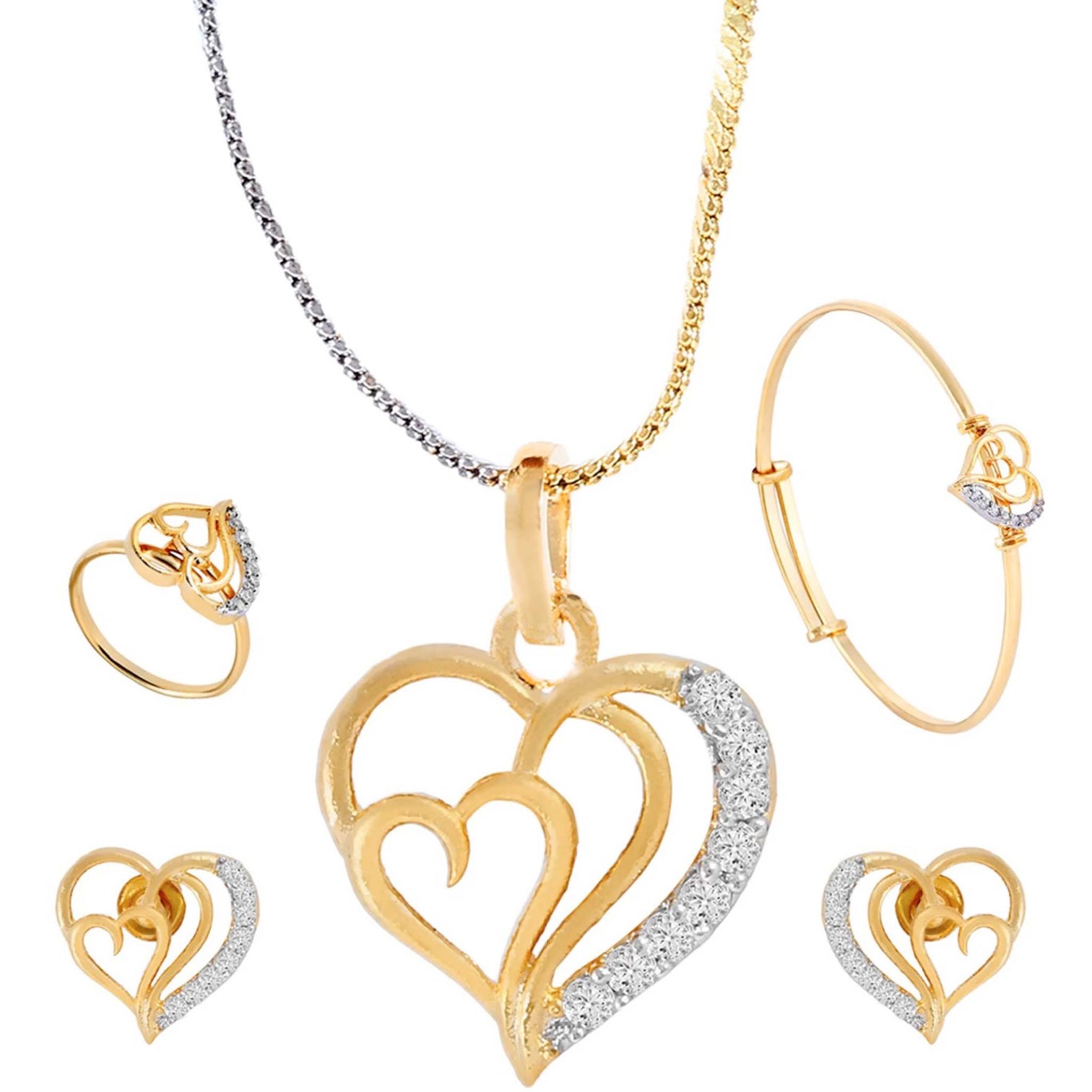 Alloy Jewel Set (Gold & White)
