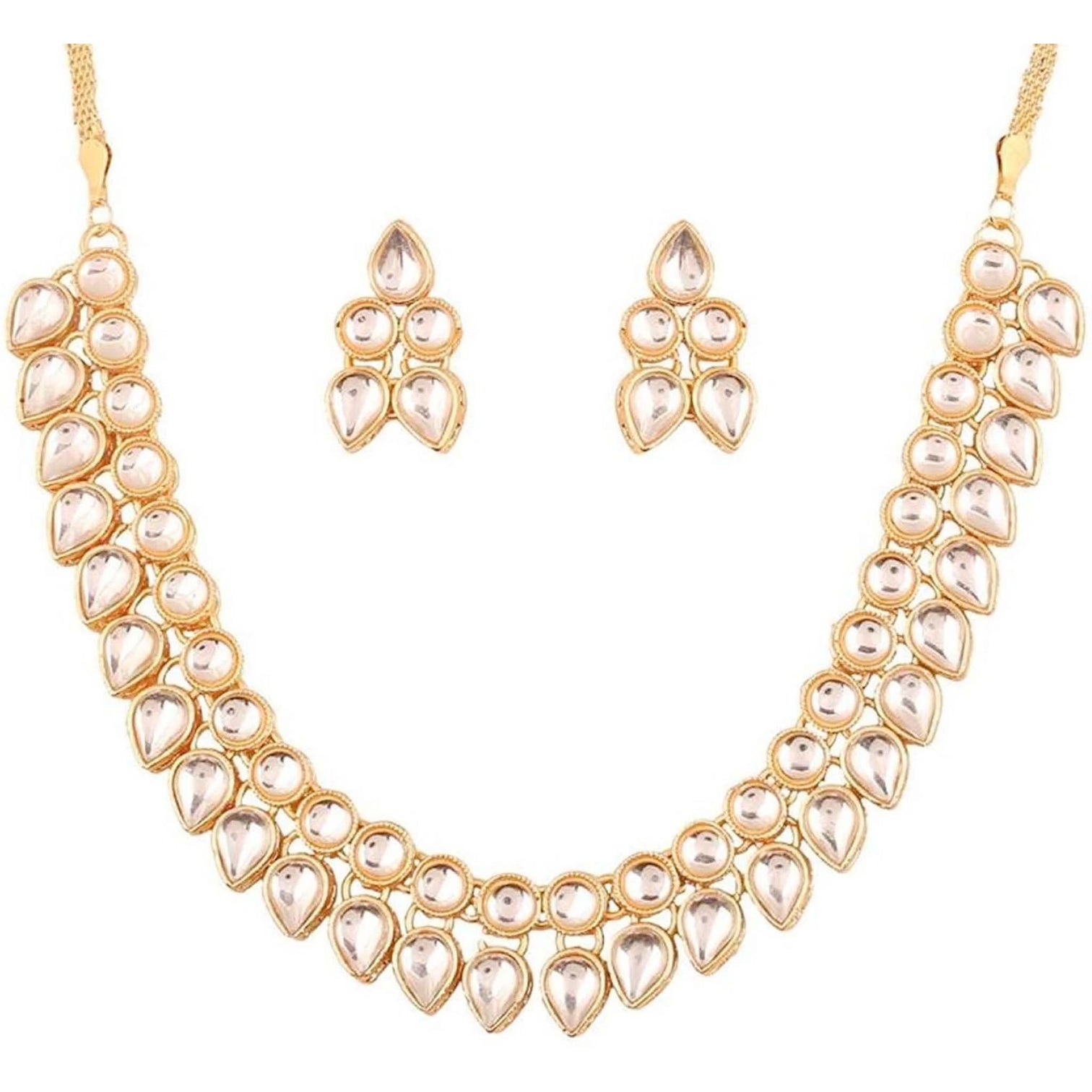 Alloy Jewel Set (White & Gold)