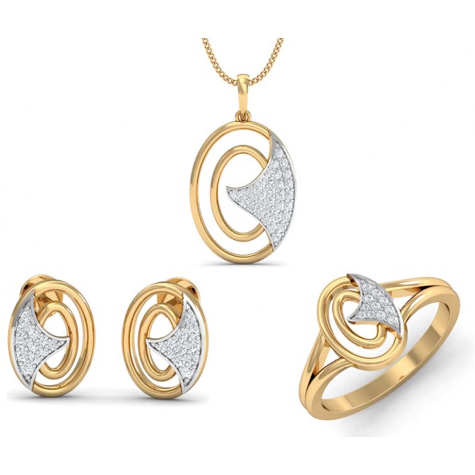 Alloy Jewel Set (White and Gold color)