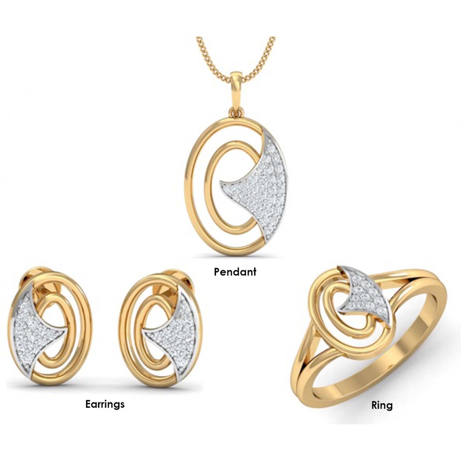 Alloy Jewel Set (White and Gold color)