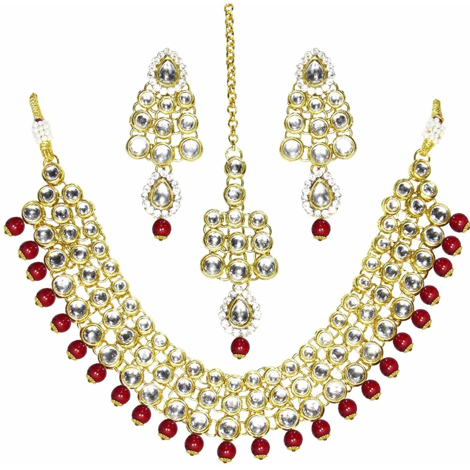 Alloy Jewel Set (White and Red)