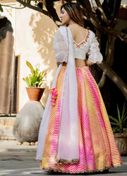 Alluring Multicolor Digital Print Designer Engagement Lehenga Choli With Dupatta