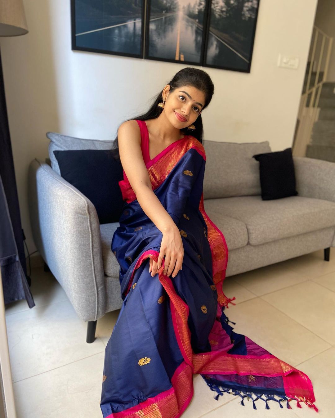 Gorgeous Blue Soft Banarasi Silk Saree With Awesome Blouse Piece
