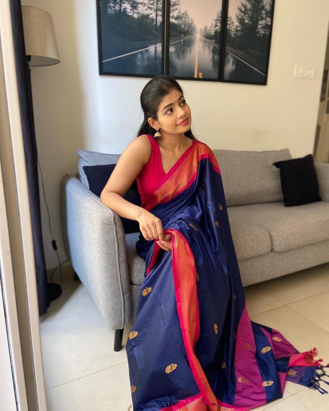 Gorgeous Blue Soft Banarasi Silk Saree With Awesome Blouse Piece