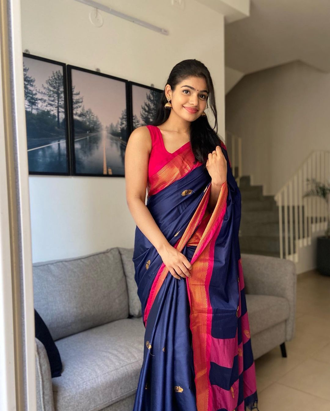 Gorgeous Blue Soft Banarasi Silk Saree With Awesome Blouse Piece