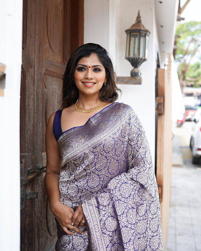 Precious Blue Soft Banarasi Silk Saree With Unequalled Blouse Piece