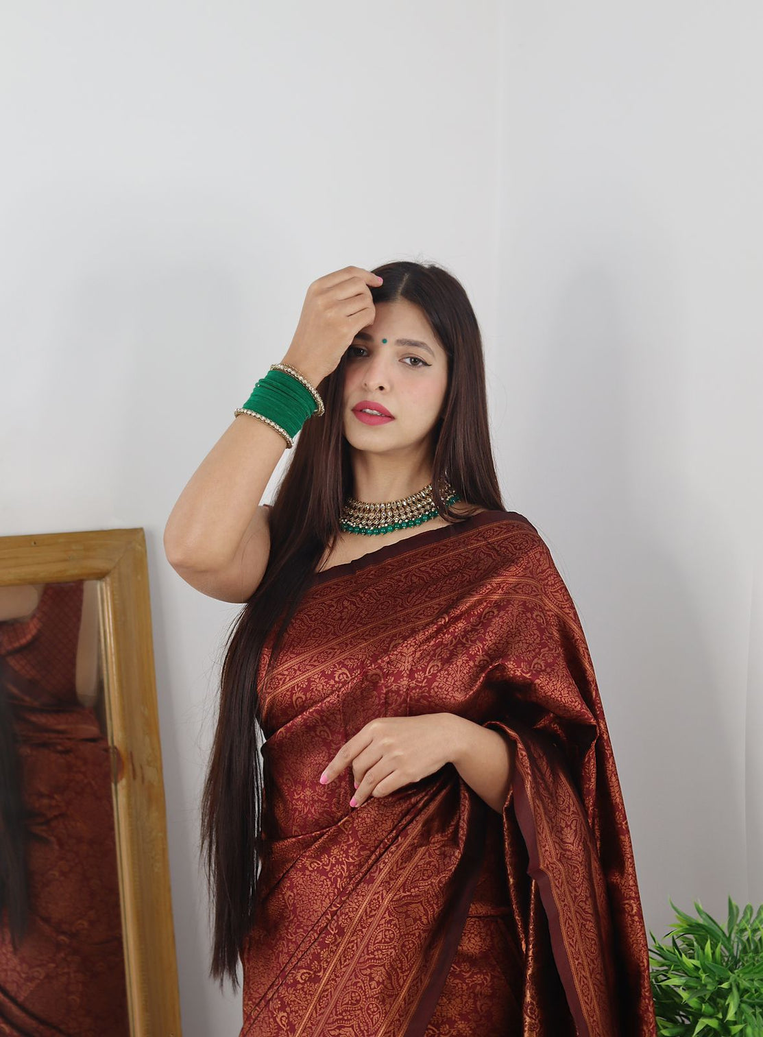 Classy Maroon Soft Banarasi Silk Saree With Trendy Blouse Piece